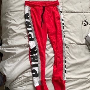 Red sweatpants
